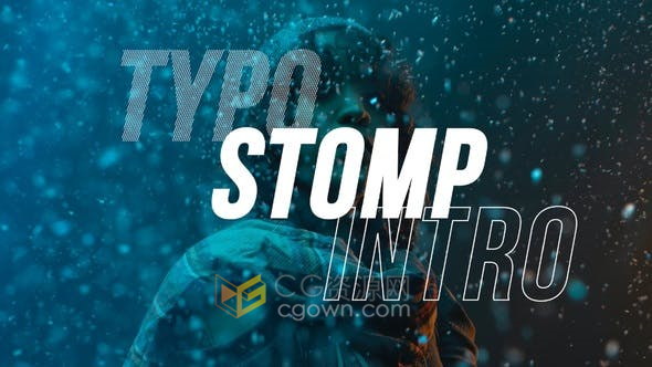 Typo Stomp创意排版图文动画动感节奏开场视频片头-AE模板