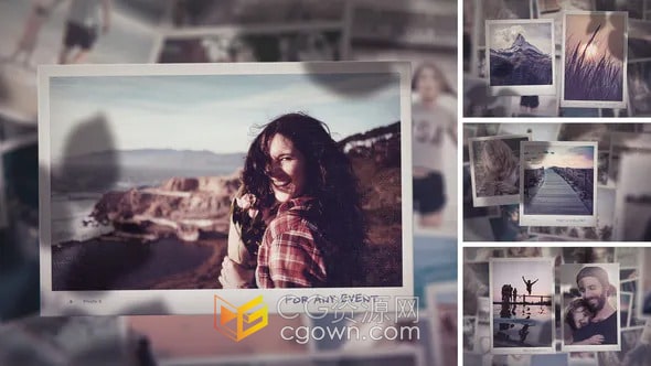 干净简单的3D照片幻灯片现代优雅视频相册AE模板