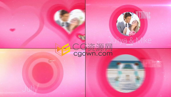 Love爱情故事婚礼视频回忆相册魅力时尚心形动画效果视频-AE模板下载