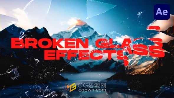 15个透明破碎的玻璃效果叠加元素-AE模板