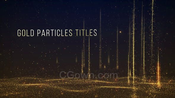 AE模板-震撼大气上升金色粒子背景宣传标题晚会活动颁奖典礼年会视频片头