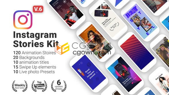 120+社交媒体垂直竖屏幕动态海报效果宣传广告视频制作V6工程-AE模板下载