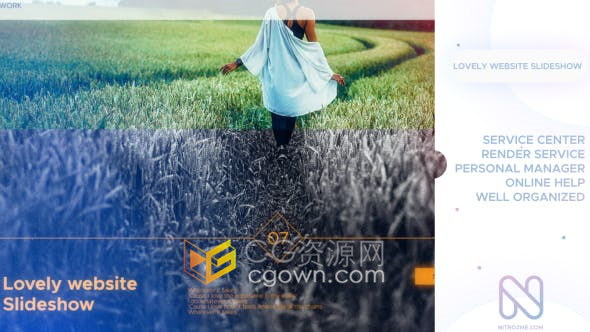 照片幻灯片滚动滑动回忆现代简约视频相册效果制作-AE模板