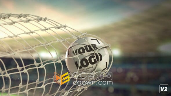 AE模板-体育场足球射门冲网动画演绎节目视频片头