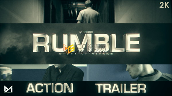 动作预告片电影介绍宣传片制作2K分辨率效果视频工程-AE模板免费下载