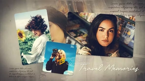 旅行回忆婚礼照片电子相册多用途视频相册AE模板制作