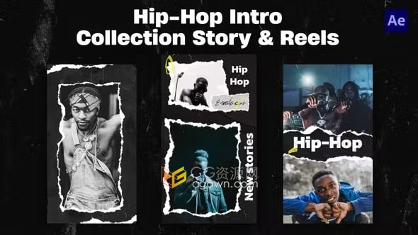 动感街头时尚嘻哈说唱垂直短视频宣传演示-AE模板