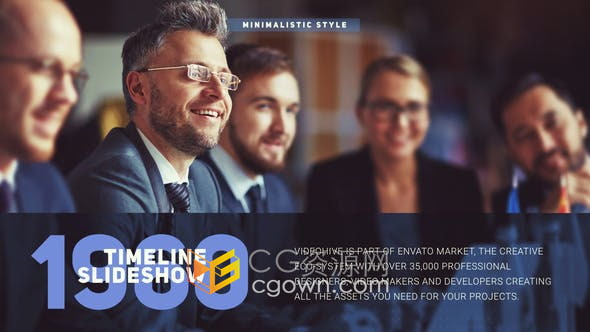 AE与PR模板-现代时间表企业幻灯片优雅商业公司宣传片视频