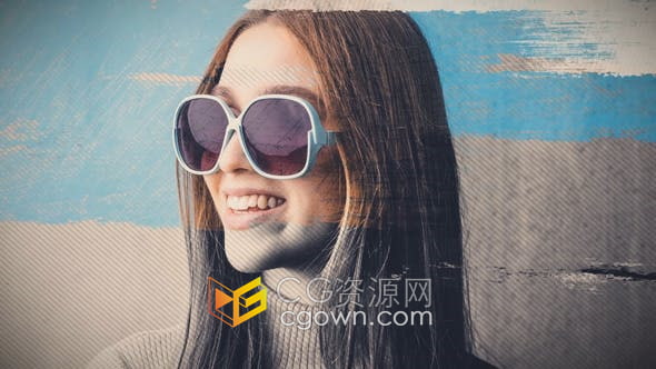 AE模板-划痕画笔笔刷绘画照片动画开场视频片头
