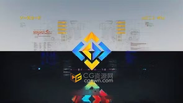故障和扭曲效果赛博朋克数字网络游戏标志-AE模板
