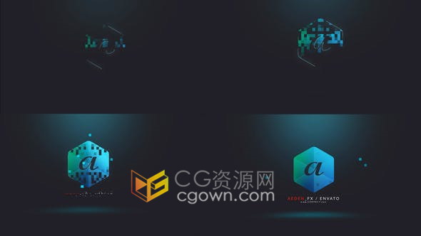 网格马赛克方块动画演绎标志视频片头Mystical Logo Reveal-AE模板