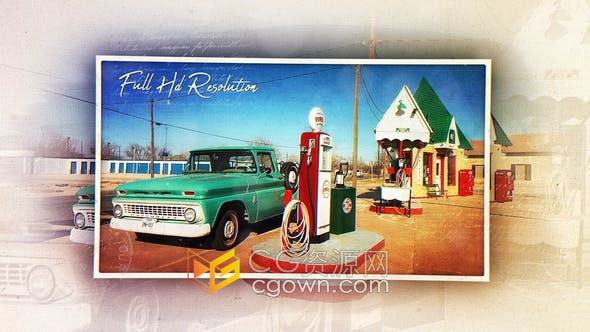 AE模板制作温馨复古水彩晕染动画效果视频相册