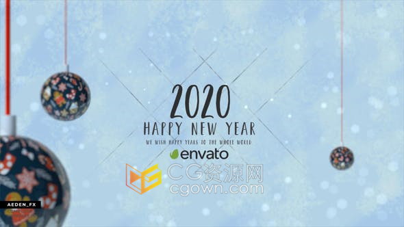 Christmas 2021年圣诞节3D场景动画制作视频片头效果-AE模板