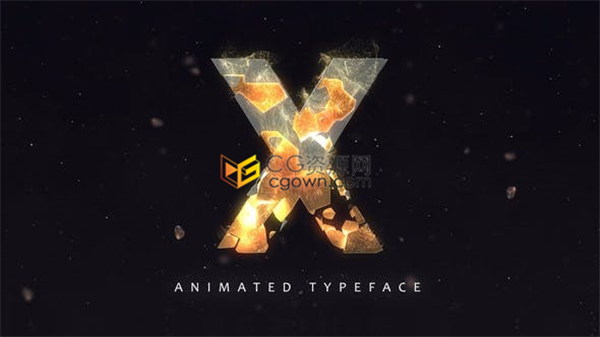 26个字母表粉碎断裂特效动画组合成英文标题排版宣传序列-AE模板下载