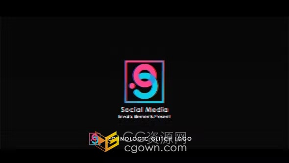 AE模板-故障标志有趣抽象动画演绎LOGO片头