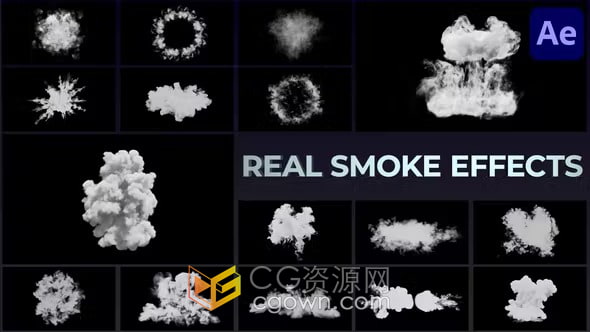 Smoke Effects AE模板20组真实烟雾特效合成效果动画视频