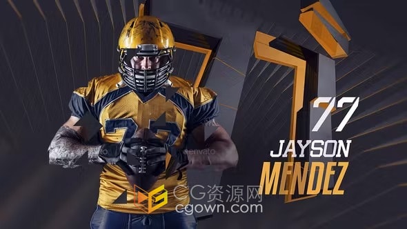 AE模板-运动员介绍团队展示游戏体育项目赛前揭幕战包装视频