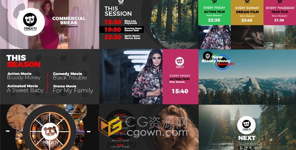 Broadcast Package电视包装导视接下来播放节目图形动画-AE模板