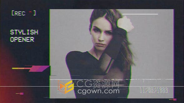 时尚视频片头动态故障介绍模特花絮视频宣传片头-AE与PR模板