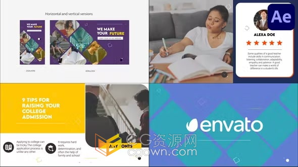 教育幻灯片AE模板现代学习计划介绍宣传视频