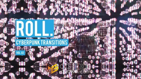赛博朋克滚动过渡Cyberpunk Roll Transitions Vol. 02-AE转场模板