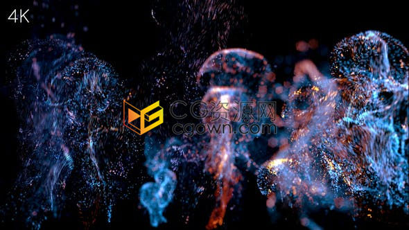 4K豪华闪光彩色梦幻上升模糊流动粒子特效标题LOGO片头动画-AE模板