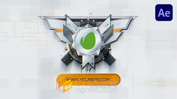 盾牌徽章图形动画场景游戏活动LOGO视频片头-AE模板