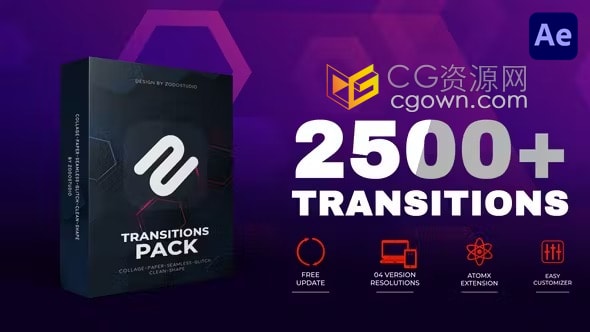 2652种视频转场效果特效AE脚本Transitions Toolbox V2预设包