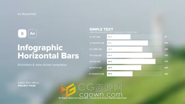 信息图表水平条形图动画效果制作AE模板下载