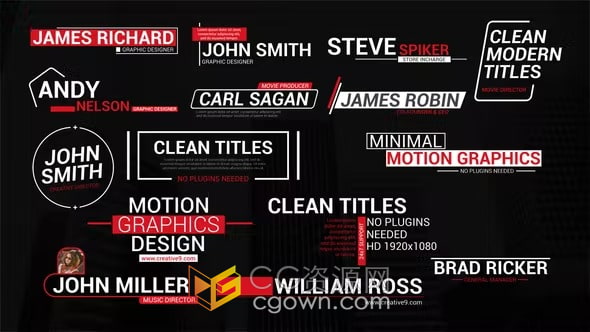 15组现代设计视频字幕介绍文字标题动画AE模板下载