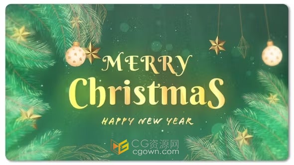 大气简约企业圣诞新年祝福贺卡-AE模板