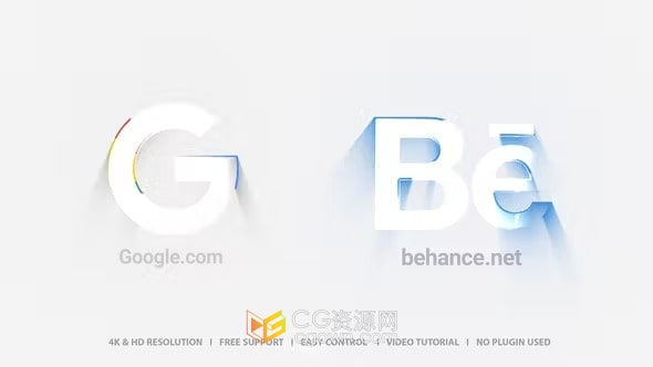 明亮彩色光束描边企业标志开场白-AE模板