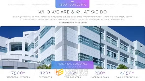 含55+医疗图标明亮干净医学宣传片现代医疗企业介绍视频-AE模板