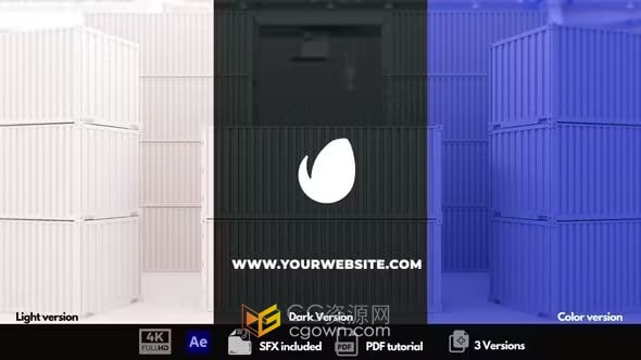 AE模板-3D集装箱货运物流集团运输公司品牌LOGO展示