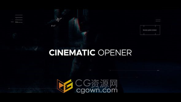 电影预告片侦探调查纪录片宣传片视频故障动画效果-AE模板