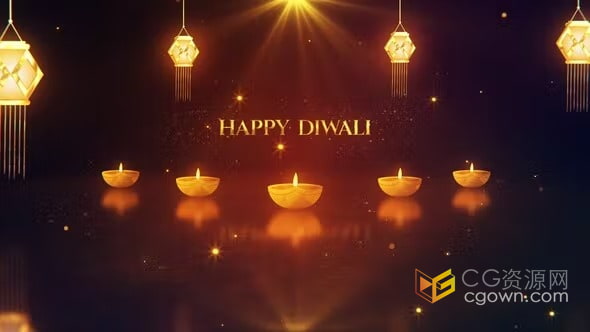 2022年印度排灯节视频片头动画制作-AE模板下载