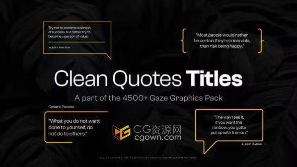 12个干净的引言文本标题动画-AE模板