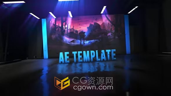 AE模板-陈列室三维场景元素3D标题Showroom Element 3D Title