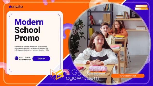 School Slideshow AE模板创建教育中心活动宣传视频