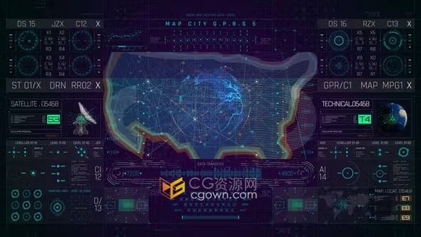 AE模板-科技元素全息平视显示器专业版HUD PRO GPRS 5