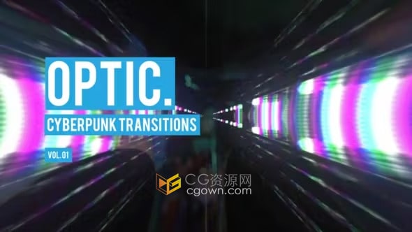 AE模板-赛博朋克光学转场Cyberpunk Optic Transitions Vol. 01