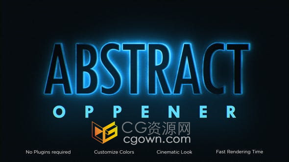 AE模板-复古经典发光描边动画揭示电影标志LOGO片头