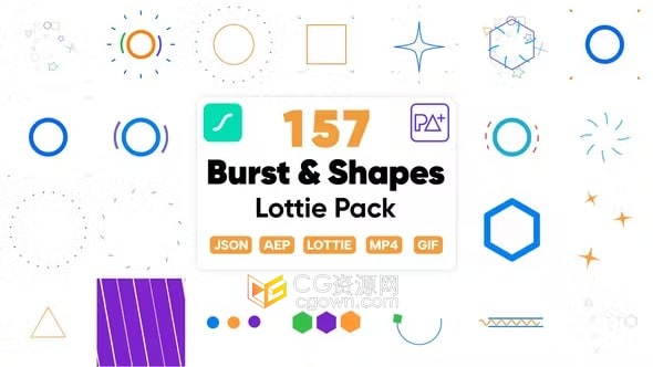 157个基于矢量的彩色动画形状图形元素免费下载AE模板