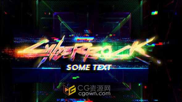 Glitch Logo RGB分割电视噪点数字失真故障标志视频片头-AE模板