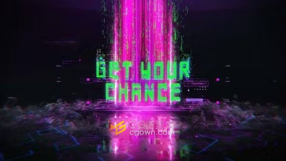 AE模板-扭曲动态动画冲击波效果赛博朋克故障片头