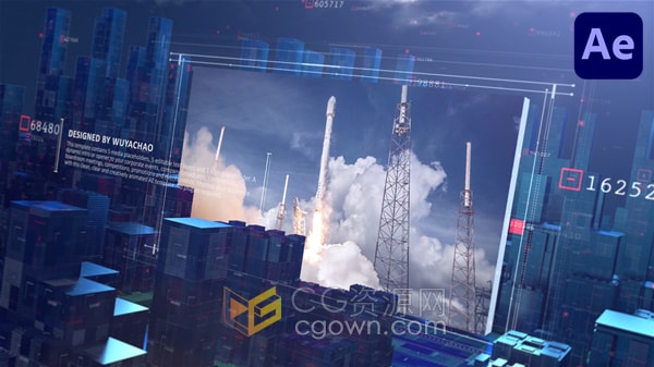 HUD高科技场景人工智能互联网公司技术宣传片-AE模板