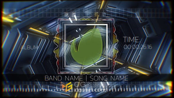 科技隧道动态场景背景可视化器波形动画LOGO视频效果-AE模板