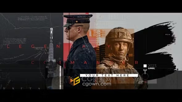 AE模板-历史战争主题故障过渡军事新闻节目介绍电影纪录片开场