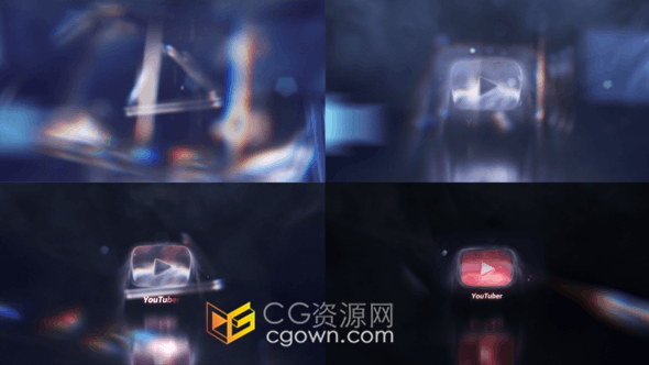 大气典雅眩光镜头光效水晶LOGO烟雾效果视频片头-AE模板