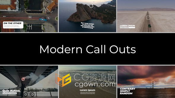 AE模板-实用现代捆绑调出定点标注跟踪呼叫指示线动画